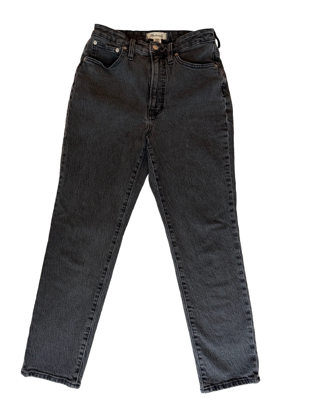 Madewell Curvy Perfect Vintage Women Jeans 27 Black Lunar Wash Cropped Ankle Mom